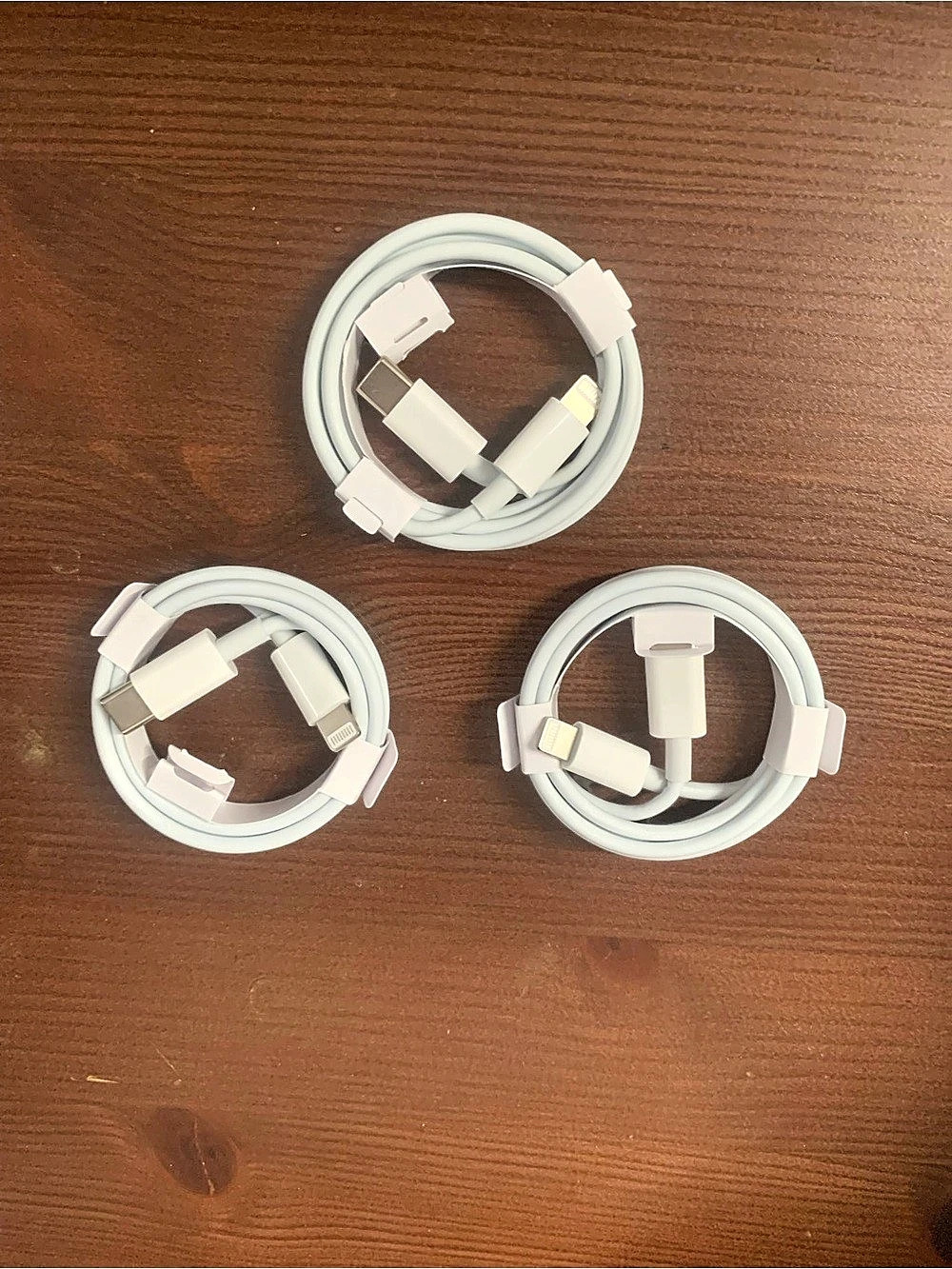 White Charging Cables 3-Pack Like New